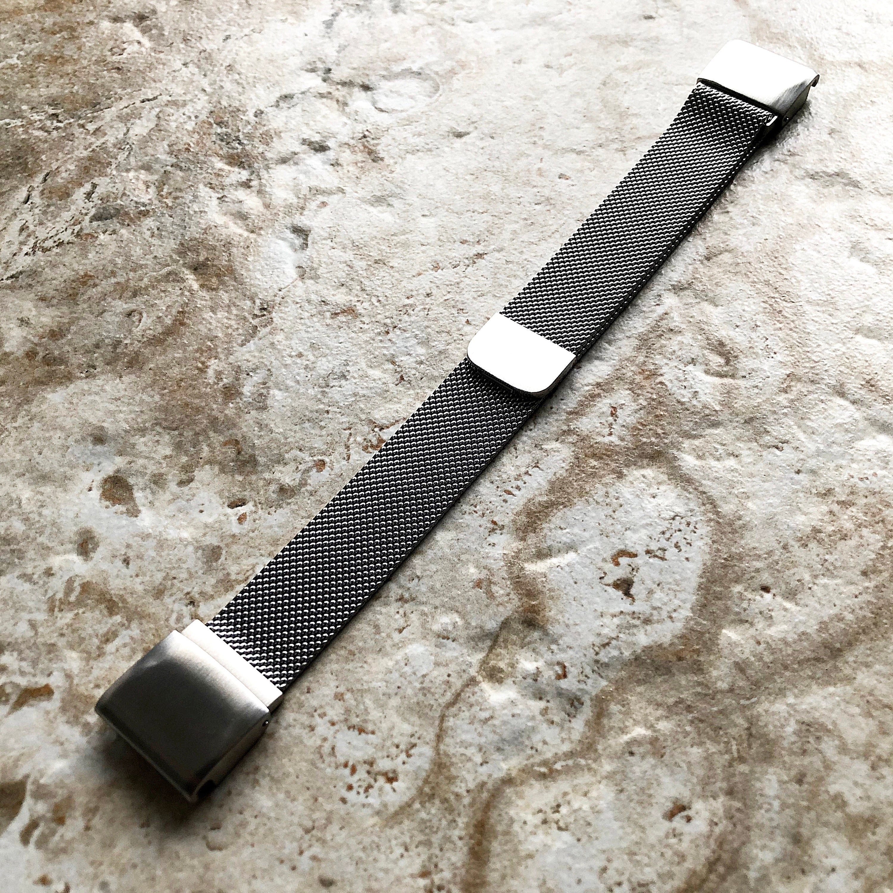 Silver Color Garmin Band Compatible with D2 Mach 1 Approach Instinct 2 Forerunner Descent G1 Stainless Steel Milanese Quick Fit A22-B20